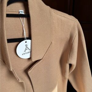 ANRABESS Women's Camel Knit Cardigan Sweater